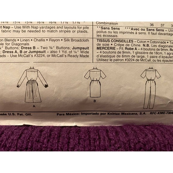 McCalls Sewing pattern4102 shirt dress jumpsuit sz 12 14 16 - Picture 6 of 6